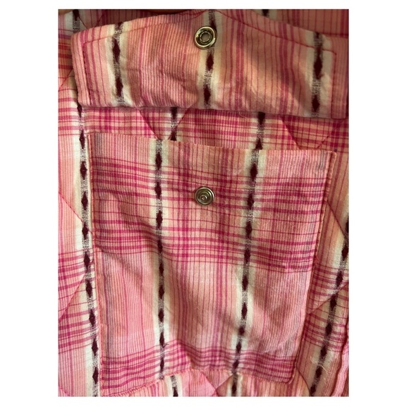 ISABEL MARANT ETOILE Mysen Quilted Cotton Shirt Jacket Pink Plaid Sz M Shacket - Picture 13 of 16